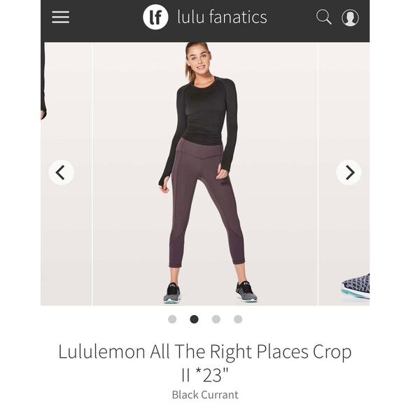 Lululemon All The Right Places Crop II *23" inch
Color Black Currant Size 6 - Picture 3 of 11